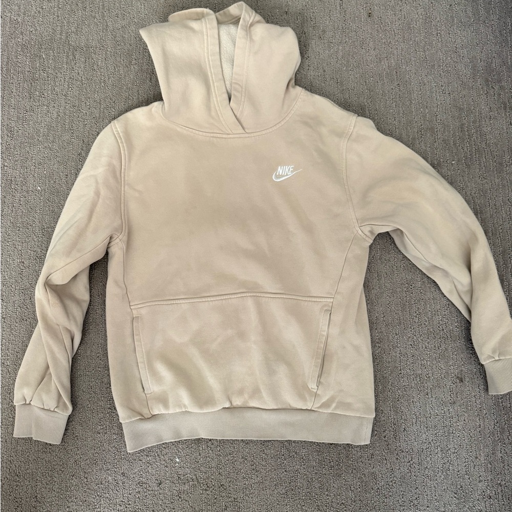 Youth Kids Large Nike Light Beige Tan Hoodie